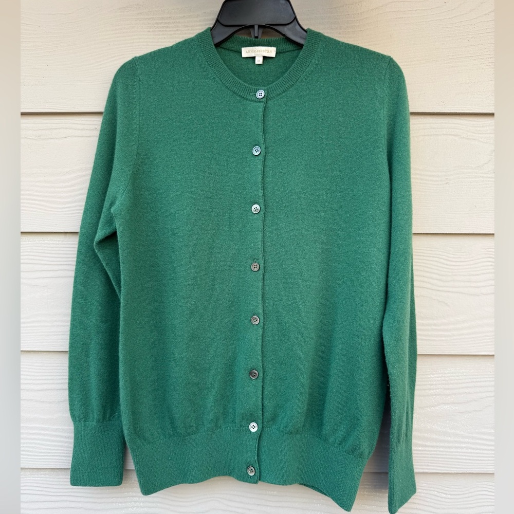 Ann MASHBURN Green Cashmere Women's Cardigan